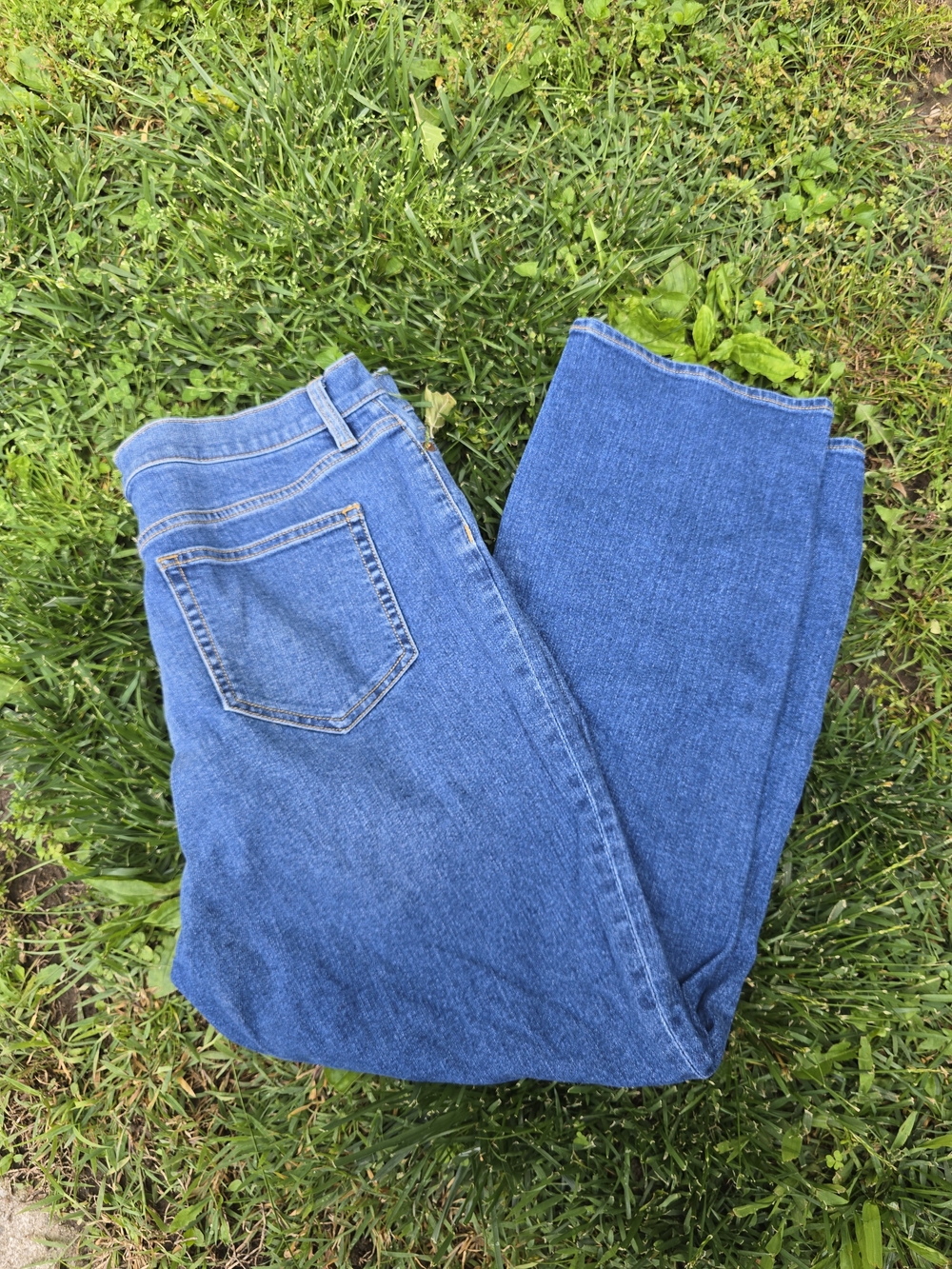Lands' End Women's Straight Leg Blue Jeans